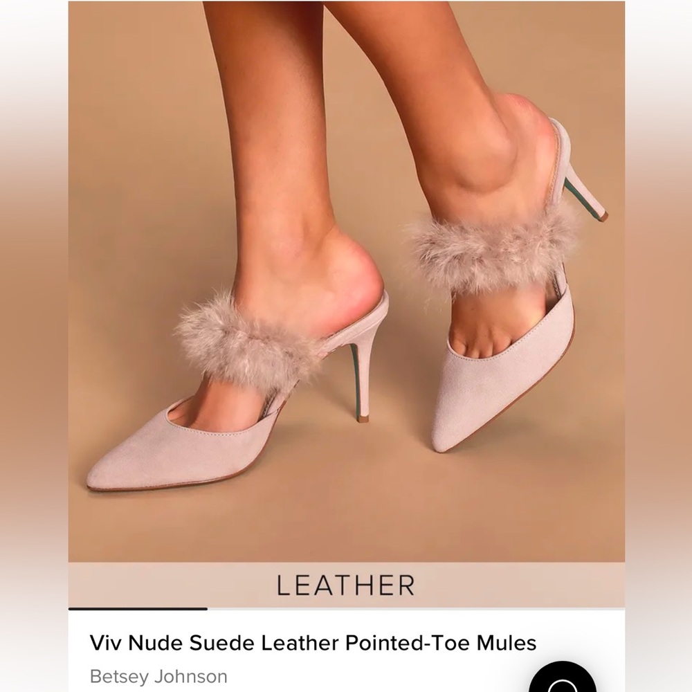 Viv Nude Suede Leather Pointed-Toe Mules